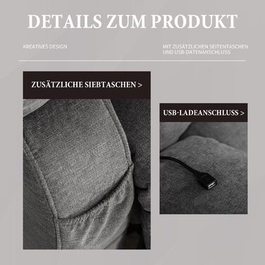 Регульоване крісло для телевізора Bosmiller з електричним підйомником, функцією обігрівача, масажу та підігріву, сірого кольору