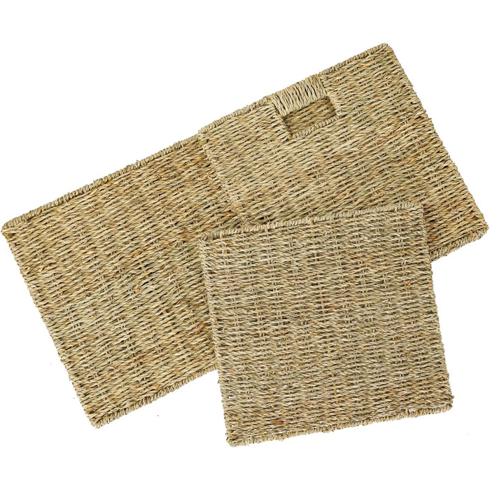 Кошик для зберігання HMF, підходить для полиці KALLAX, плетений кошик з морської трави з ручками Комплект з 4 шт. 32 x 34,5 x 32 см Натуральний, 4 шт. и