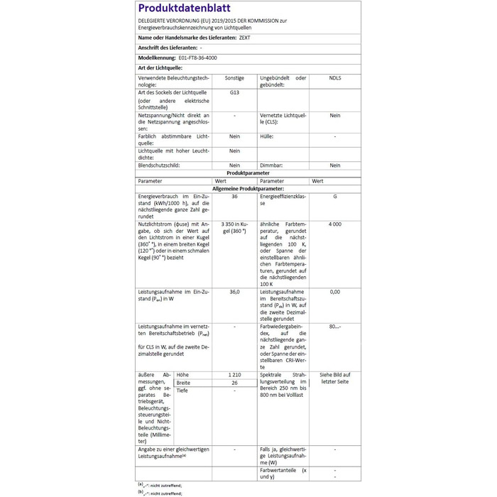 Люмінесцентна лампа Люмінесцентна трубка 36 Вт 840 4000 К Нейтральна неонова лампа 120 см T8, 4 шт.