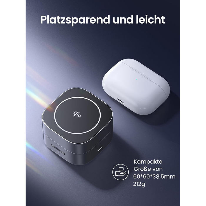 Сертифікована 15 Вт зарядна станція 2 в 1, сумісна зі складним бездротовим зарядним пристроєм MagSafe для iPhone 16/15/14/13, AirP