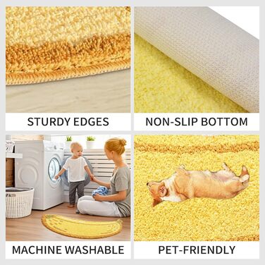 Килимок для ванної з банановою тематикою, нековзний, м&39який та вбираючий килимок для ванної кімнати, можна прати, 47 x 100 см, жовтий банановий малюнок