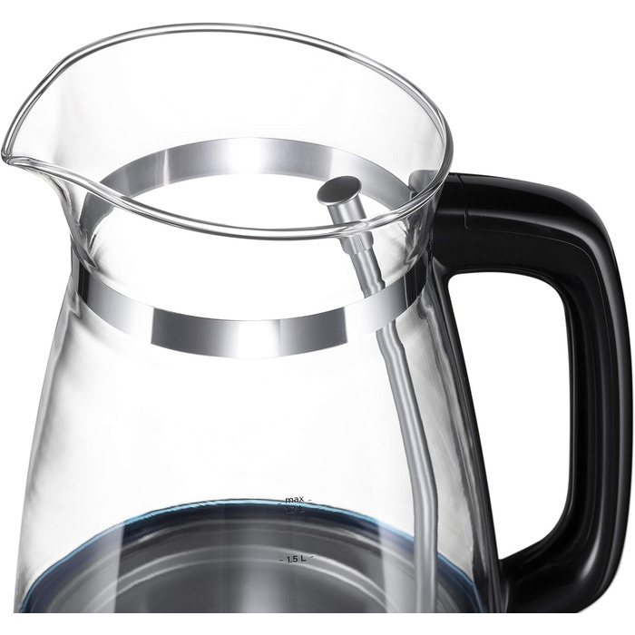 Чайник Russell Hobbs 1,7 л, 2400 Вт, оптимізований скляний вилив, світлодіодне освітлення Класичний дизайн (скороварка, знімна кришка, фільтр від накипу, основа з нержавіючої сталі)26080-70