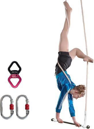 Комплект брусів PRIOR FITNESS для повітряної акробатики, високоякісний сталевий брус з 2-метровим канатом для повітряної акробатики, для використання в приміщенні та на вулиці, ідеально підходить для повітряної йоги, свінг-танців та циркових виступів