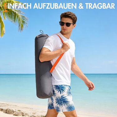 Складаний пляжний стілець Portal, легкий кемпінговий стілець, низькопрофільний, дихаюча тканина, вантажопідйомність 150 кг, портативний складний стілець з сумкою для перенесення та тримачем для напоїв для пляжу, саду, походів, сірий, 2 шт.