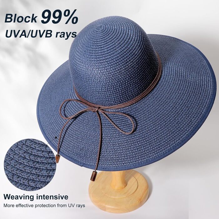 Жіночий солом&39яний капелюх з широкими полями DRESSHOW, складний пляжний капелюх від сонця, UPF 50