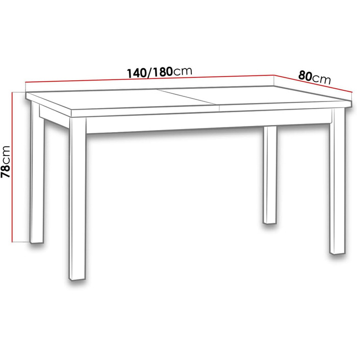 Обідній стіл Mirjan24 Awrolt II, прямокутний розсувний кухонний стіл, Д 140-180 x В 78 x Ш 80 см, Кухонний стіл, обідній стіл, практичний розсувний стіл (дуб ремісника/білий) Дуб ремісника / білий
