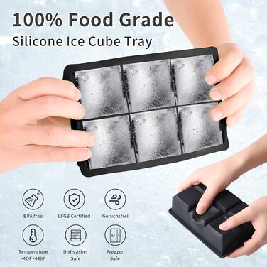 Силіконова форма для льоду з кришкою - набір з 4 шт. , легко вивільняється, підходить для коктейлів і соків з віскі тощо, схвалено