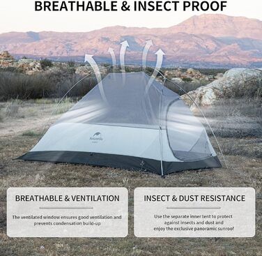 Намет Naturehike Cloud Up 1, 3-4 сезони, легкий туристичний намет для 1 особи, водонепроникний, захищений від комах сімейний намет для активного відпочинку, походів, альпінізму, синій