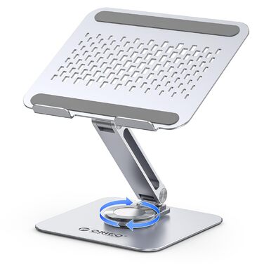 Основа для ноутбука ORICO з регульованою висотою та поворотним механізмом на 360, алюмінієва складана підставка для ергономічної роботи з MacBook Air/Pro та ноутбуками/планшетами 13-17.3, колір сріблястий - ST10