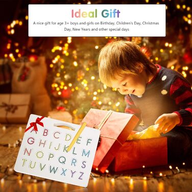 Магнітна дошка в тон шкіри з ручкою для малювання, магнітною дошкою з таблицями великих і малих літер - набір для навчання алфавіт