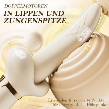 Вібратор Bestvibe «Мовний» для жінок, 2-в-1, ротаційна стимуляція 360°, 7 режимів смоктання та 7 режимів вібрації, силікон