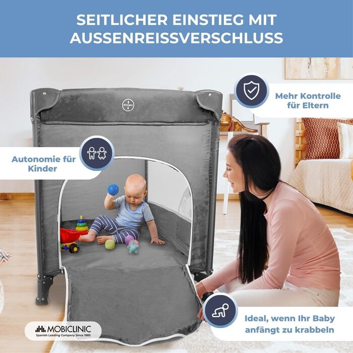 Люлька для подорожей, Автолюлька, 2 в 1, Надзвичайно компактно складається, Знімний матрацик, Mofli, до 15 кг, Дихаюча тканина, Бі