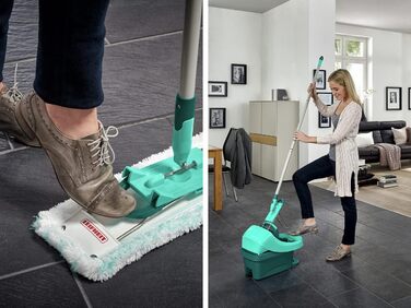 Набір для натирання швабри Leifheit Profi XL з підлогоочисником і коліщатками в комплекті зі змінним чохлом Profi micro duo з мікр