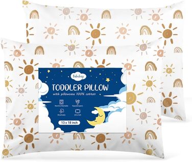 Подушка для немовлят в упаковці 2 шт. , 33 x 45 см, бавовна, подушка для немовлят для сну, можна прати в машині, дитяча подушка з