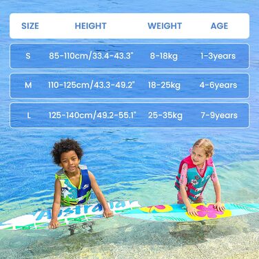 Дитячий плавальний жилет Gogokids - Купальник для малюків, допоміжні плавальні костюми, тренування з плавання, плавучість, неопренові плавальні жилети для дітей 2-9 років, 15-35 кг, розмір M (3-6 років), синій