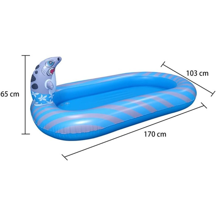 Надувний басейн Надувний фонтан динозавр на відкритому повітрі, дельфін спринклер, ігровий килимок, дитяча водна іграшка, жаба басейн, акула басейн басейн дитячий (синій) A Blue