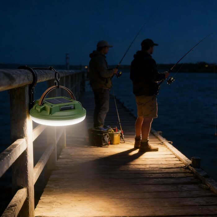 Сонячний ліхтар для кемпінгу 4 режими, водонепроникний, акумуляторний вуличні кемпінгові ліхтарі з гачком Для використання в приміщенні/на вулиці, для походів, риболовлі, роботи, дому, саду, зелений