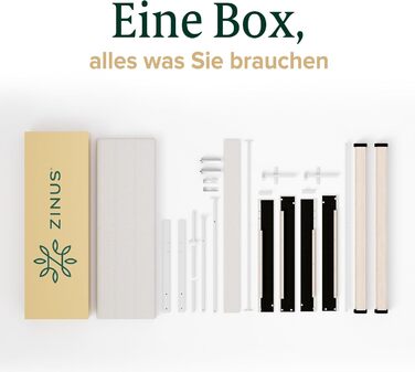 Ліжко Zinus Piper з м&39якою поверхнею 140x200 см з узголів&39ям - Високе ліжко 30 см 140x200 з дерев&39яною рейковою основою - Компактне пакування та легке складання - Кремово-білий 140200 см