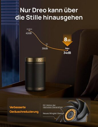 Енергозберігаючий тепловентилятор Dreo, енергозберігаючий безшумний кімнатний обігрівач 1500 Вт, портативний керамічний тепловенти