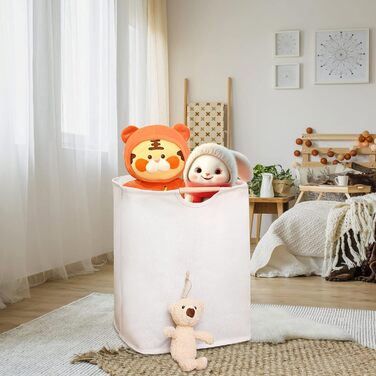 Кошик для білизни Fousenuk складний тканий оксфордська тканина білий 395327 см, Кошик для білизни складний кошик для білизни з руч