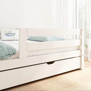 Дитяче ліжко Ehrenkind Sona з масиву сосни, біле, 120x200 см із захистом від падіння