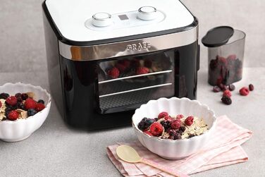 З 4 лотками з нержавіючої сталі, 400 Вт, 24-годинний таймер, регулятор температури 35-80C, дуже компактний, чорний, 2042EU