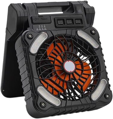 Портативний кемпінговий вентилятор на сонячній енергії та світлодіодний ліхтар з акумулятором ємністю 5200 мАг для пригод на свіжому повітрі