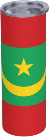 Кухоль з прямою трубочкою, дизайн мавританський прапор, друкований, дорожній кухоль, підходить для кемпінгу, офісу та дому, 590 мл