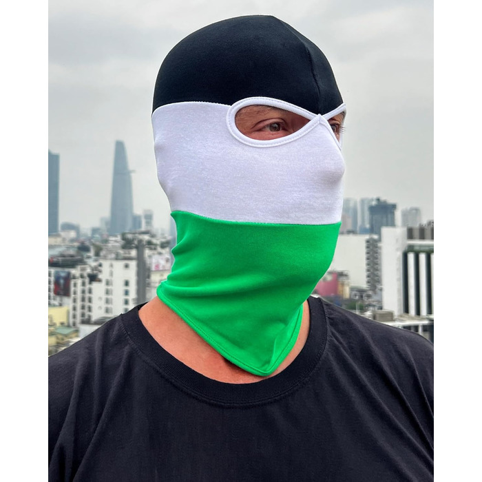 Балаклава PGWEAR у смужку та однотонні кольори Унісекс, один розмір Чорний, білий, червоний, синій, жовтий, зелений (чорний/білий/зелений)