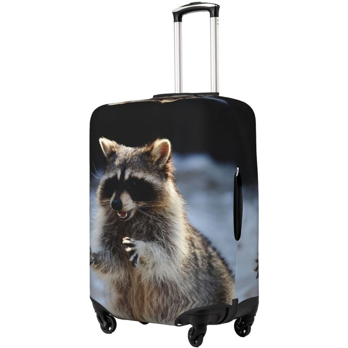 Чохол для валізи Миючий ведмедик з принтом, еластичний захист від подряпин та пилу, чорний, розмір 95