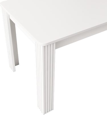 Дерев&39яний обідній стіл Merax, прямокутний обідній стіл, сучасний кухонний стіл для вітальні та їдальні, 116Д x 65Ш x 75В см, білий