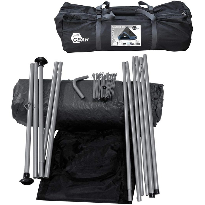 Ваш GEAR Намет Ravello - намет Tipi у 2 розмірах для 4-8 осіб, сімейний намет діаметром 400 см або 500 см, кемпінговий намет з водяним стовпом 5000 мм, захистом від UV 50, вшитим підлоговим покриттям, захистом від комах. Ravello 400 Ø 4 x 2,5 м 4 - 6 осіб