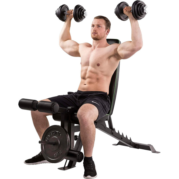 Регульована силова лава Tunturi UB60 / Тренувальна лава / Похила лава / Універсальна лава з опорою для ніг