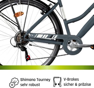 Жіночий велосипед Galano Arizona, 28 дюймів, міський велосипед, 7 передач, голландський велосипед, ретро V-Brakes