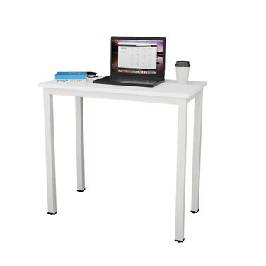 Компактний стіл Комп&39ютерний стіл Офісні меблі Стіл для ПК, Невеликий обідній стіл Робочий стіл Офісний стіл для ПК та ноутбука, Виготовлений з дерева та металу, 80x40x75 см, Білий BHEU-AC3DW-8040 80x40x75 см Білий