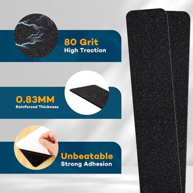 См, попередньо нарізана, зернистість 80, міцний клей, нековзка, самоклеюча стрічка для сходів, терас, сходинок 1 4 дюйма * 30 дюймів, 20 шт., 10,2