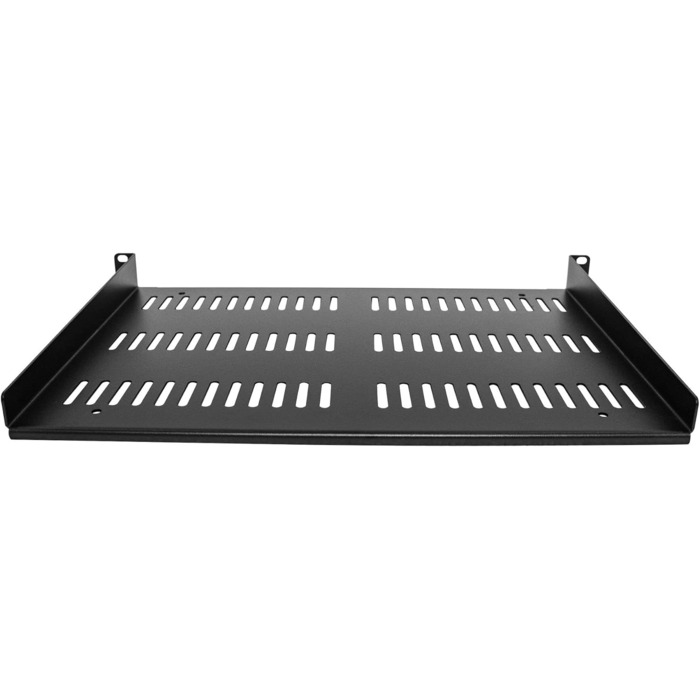 Дюймова полиця для мережевої шафи - Самонесуча перфорована стійкова полиця для серверної шафи/стійки - Фронтальне кріплення - Вантажопідйомність 25 кг - Глибина 30 см - Вентильована (SHELF-1U-12-FIXED-V) 305 мм, 1U 19-