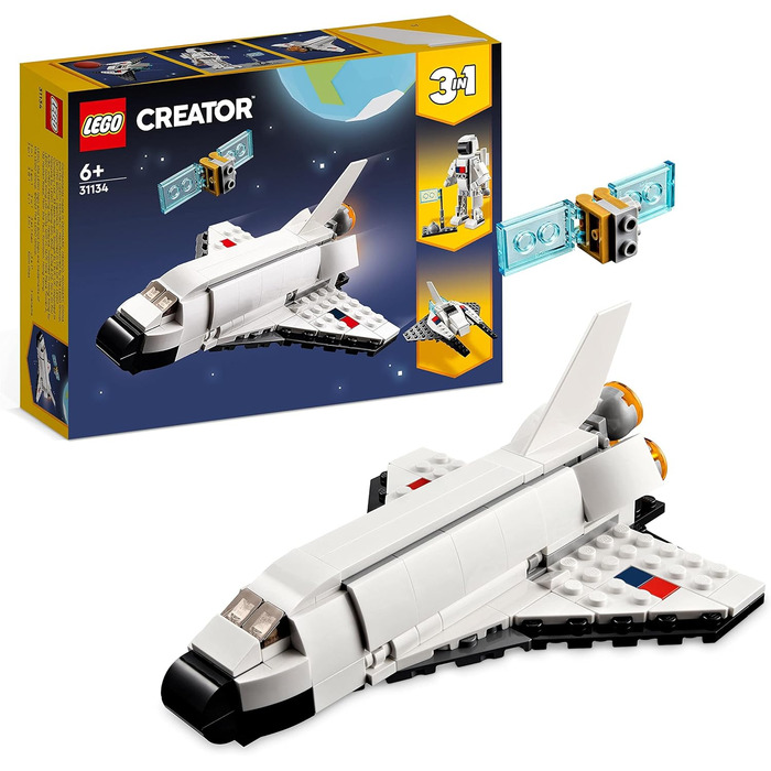 Іграшка LEGO 31134 Creator Space Shuttle 3in1, щоб стати космонавтом і космічним кораблем, конструктор для дітей, хлопчиків, дівча