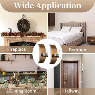 Підсвічник Sziqiqi Свічник Підсвічник для стіни - Настінний свічник Золотий бронзовий підсвічник металевий настінний декор Вінтажн