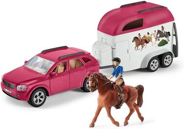 Автомобіль Schleich з причепом для коня, в комплекті 1 кінь, набір ігрових фігурок для дітей від 5 років і старше