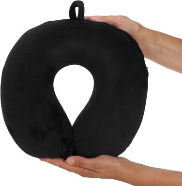 Преміум подушки для шиї - Подушки для підтримки шиї з піною з ефектом пам&39яті - Подушки для шиї для дорослих - Оксамитова м&39яка дорожня подушка для літака, автомобіля, поїзда, корабля та автобуса - Снодійний засіб, 2 шт., сірий чорний, 2 шт.