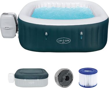 Гідромасажна ванна Bestway LAY-Z-SPA Ibiza AirJet, 180 x 180 x 66 см, 4-6 осіб, кутова, бензиново-блакитна одномісна