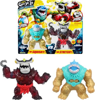 Герої GOO JIT Zu Deep GOO Sea Versus Pack з 2 ексклюзивними фігурками Tidal Smash Thrash проти Hammerhook Супер еластичні фігурки з різними наповнювачами з слизу та слизу Tidal Smash Thrash проти Hammerhook