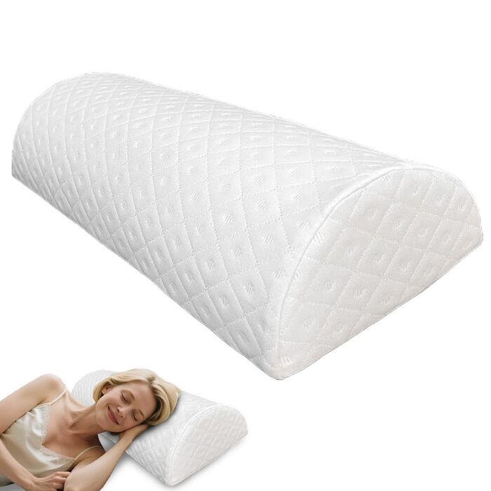 Подушка для колін FARYODI для сну на боці, напівкруглий опорний валик з піни з ефектом пам&39яті, для шиї, колін та сну на боці для полегшення болю в колінах та спині (50 * 20 * 10 см)
