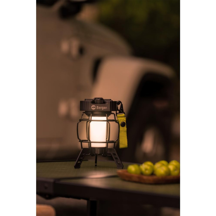 Ліхтар для кемпінгу BERGER Trueno Акумуляторний світлодіодний кемпінговий ліхтар із зарядкою через USB Вуличний ліхтар із регульованою яскравістю Бездротовий аварійний ліхтар, ідеально підходить для відключень електроенергії, наметів, походів та майстерен