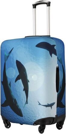 Чохол для валізи Акула TOMPPY еластичний, захисний, миється, підходить для валіз 18-32 дюйми, чорний, XL