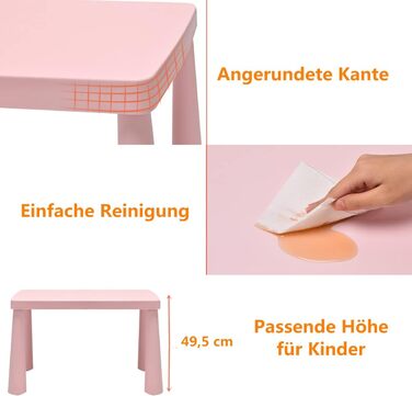 Набір дитячих сидінь з 3 предметів, набір дитячих меблів 2 стільці та 1 стіл, набір сидінь для дітей для письма, читання, ігор та