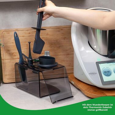 Тримач для кухонного приладдя WunderKeeper Тримач для кухонного приладдя з тримачем для планшета/мобільного телефону Розумне зберігання кухонного приладдя Для Thermomix TM6, TM5, TM31