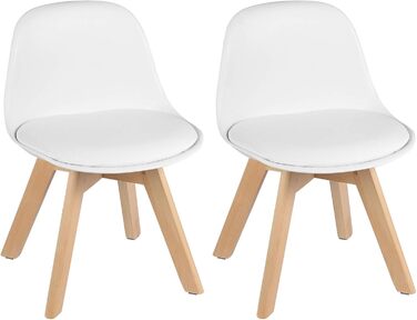 Набір з 2 дитячих стільців на дерев'яних ніжках, стілець для дітей, висота сидіння 33 см, міцні дитячі стільці зі спинкою для дитя