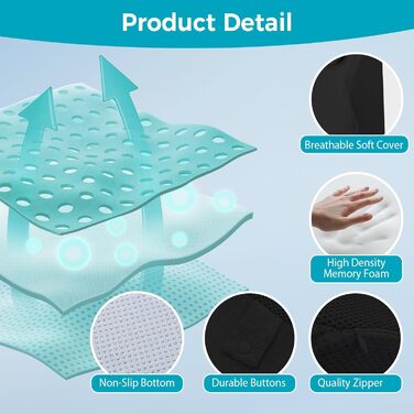 Подушка для читання для ліжка та дивана, багатофункціональна клиноподібна подушка, подушка для спини, ергономічна клиноподібна подушка з піни з ефектом пам&39яті для підтримки спини, шиї та ніг, для відпочинку, гри, читання або перегляду телевізора